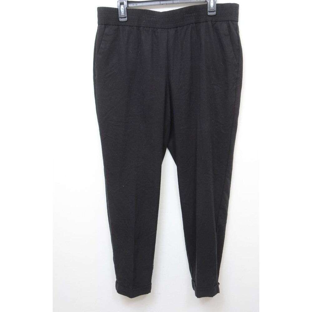 Chico's Black Trouser Cuffed Ankle Pants‎ Slacks Women's L/12 (2) Office